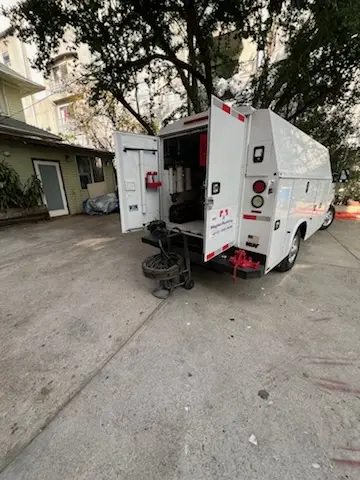 Magnet Plumbing service vehicle on-site for Water Heater Repair in South Bradenton